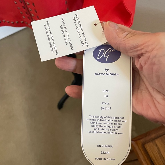 Diane Gilman Beautiful Orange Denim Jacket Stud Design Size 1X NWT - Picture 3 of 13